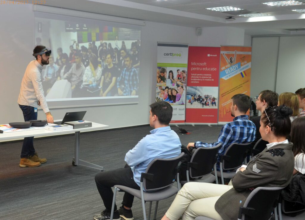 Image of audience watching Halo Lens demo 2